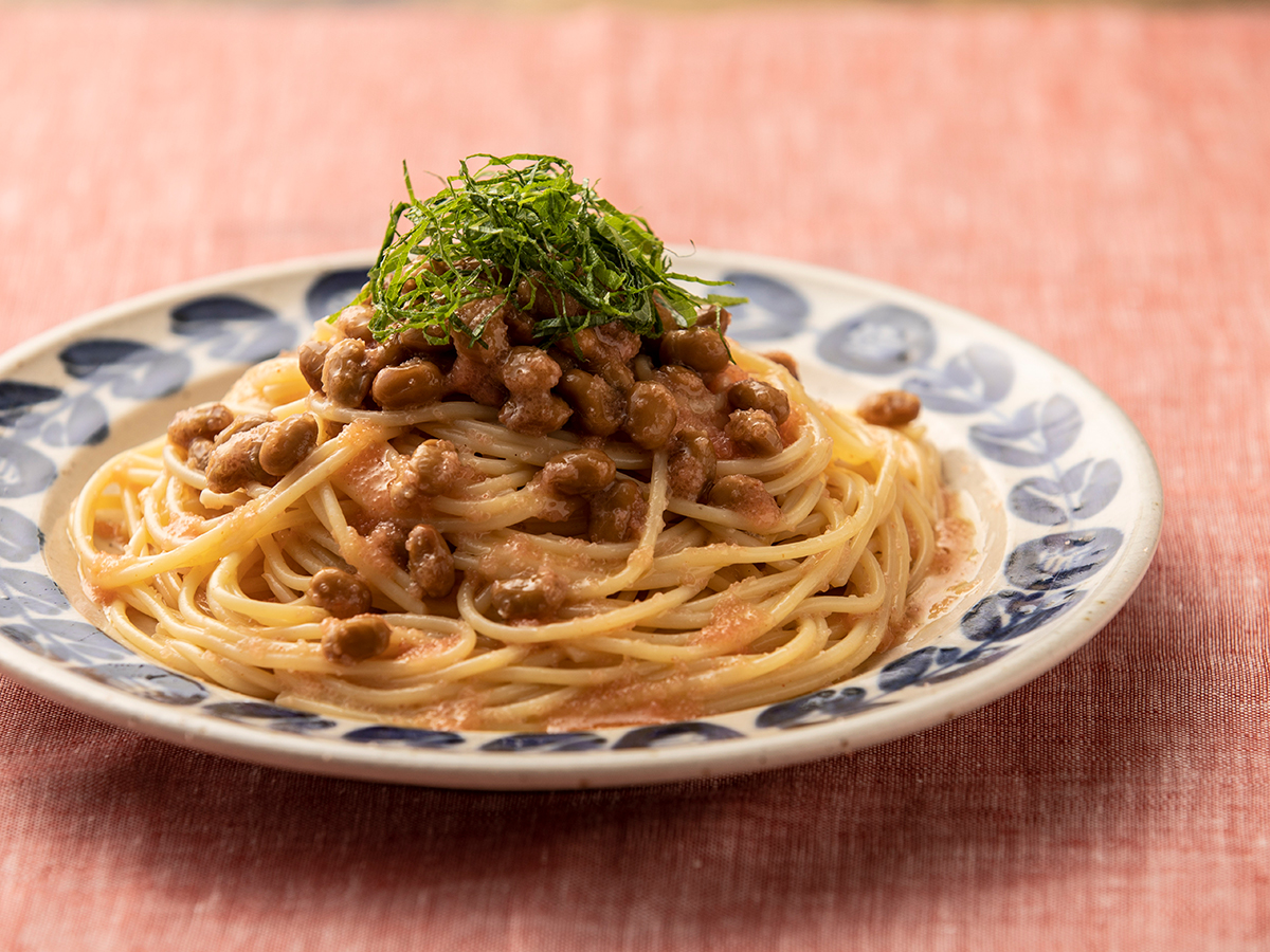 納豆明太子パスタ